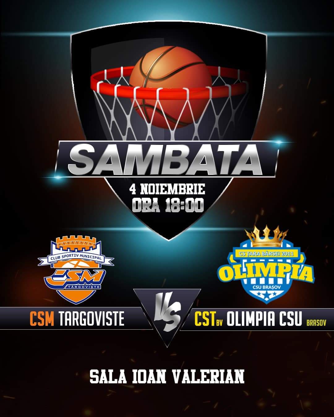 Invitație la Meciul de Baschet: CSM Târgoviște vs. CST Bv. Olimpia CSU Brașov